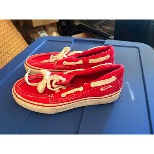 Vans Pink Skater Shoes white size 5 women 3.5 Men like new boat shoes canvas